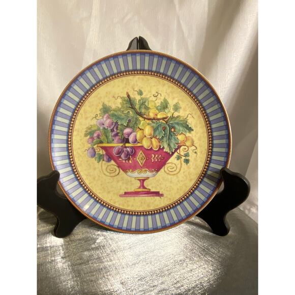 Decorative Plate 8 in "Formalities" by Baum Bros full color Bowl with Grapes EUC - Picture 1 of 14